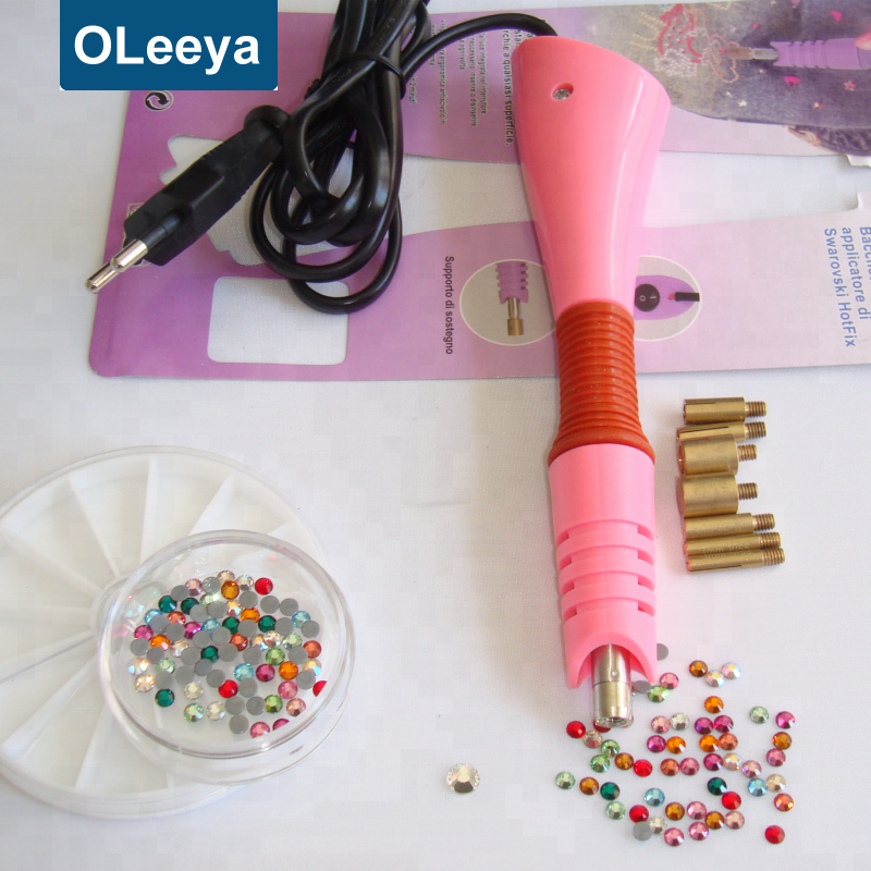 Oleeya, заводской запас, 7 головок, розовый, фиолетовый, оптовая продажа, аппликаторы для горячей фиксации, стразы, мотив