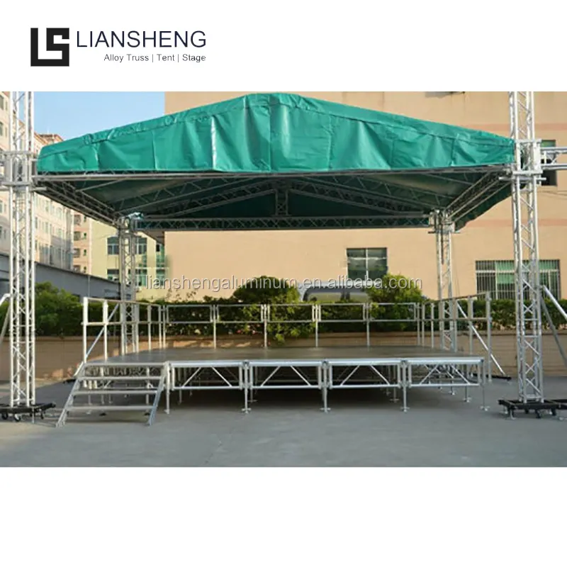 Factory price Easy Install Mobile Event Stages Outdoor Portable Concert Truss Stage for Sale