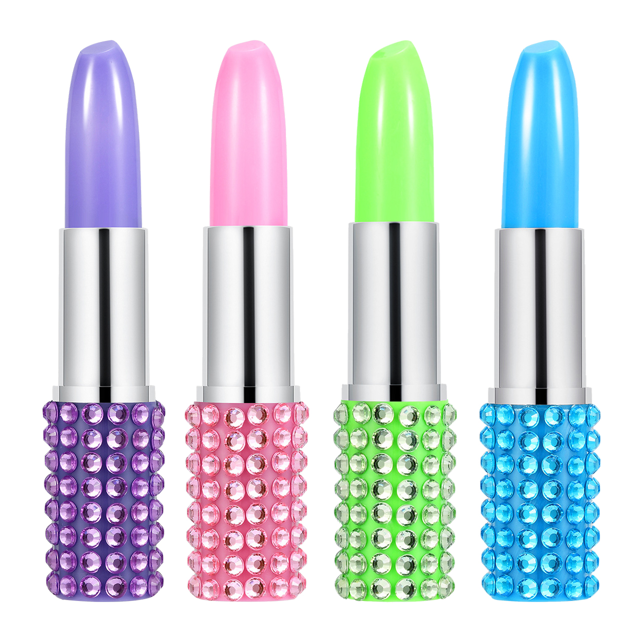Fancy Promotion Ballpoint Pen Colorful Novelty Crystal Lipstick Shape Crystal Pen For School Students