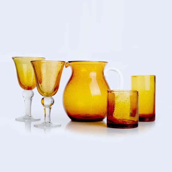 Natural Amber Colored Bubbles Glass