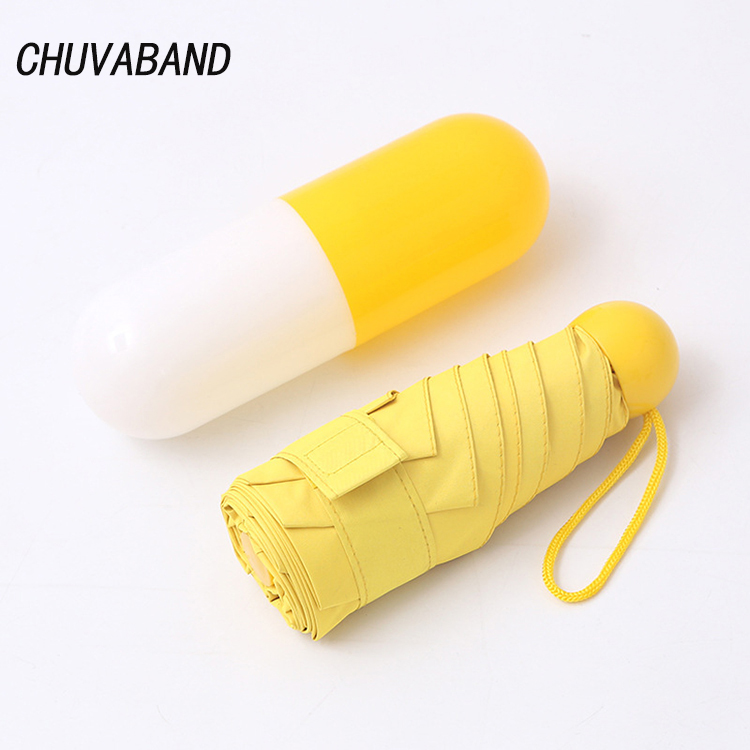 Chuvaband женские компактный дождя и солнца, 5-кратный Мини карманный складной поощрительный подарок пользовательские печати дешевые капсула зонтик