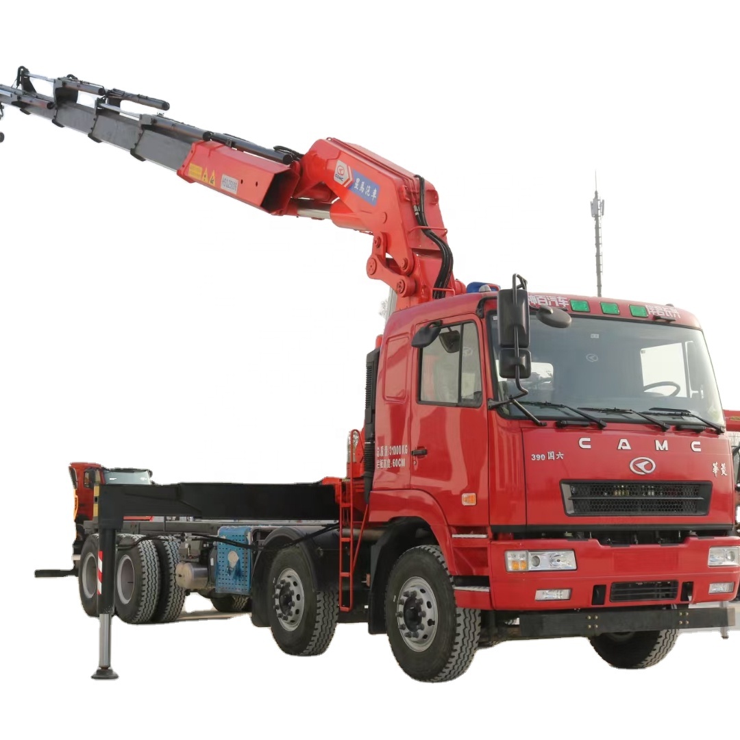 8X4 12 Wheels Lorry Folding Telescopic Boom Cargo Truck mounted Crane with 15 25 Ton Lift Hydraulic for Sale