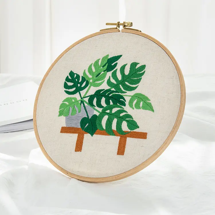 Green Plants, DIY Embroidery Kits, Needlework Cross Stitch, Handmade Sewing Craft Wall Paintings Art Home Decoration