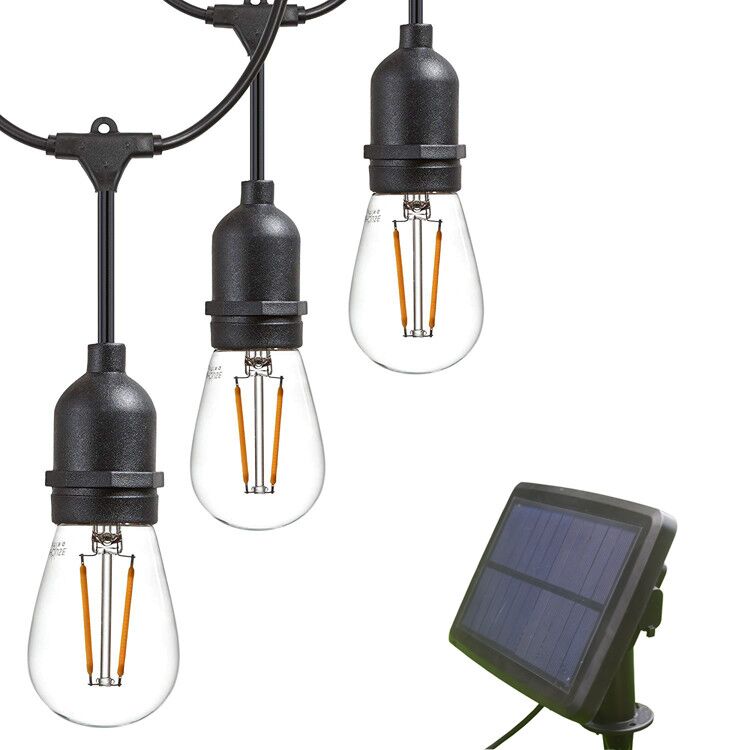 2021 Waterproof S14 Solar String light with 1w E26, E27 Bulbs for Party / Commercial and Home use String light