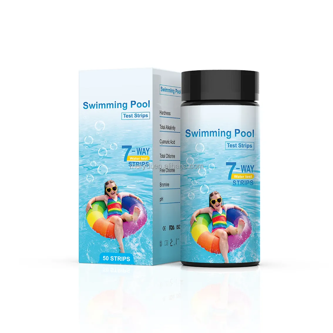 Swimming Pool 7 In 1 Water Test Strips For Testing Pool Water Quality