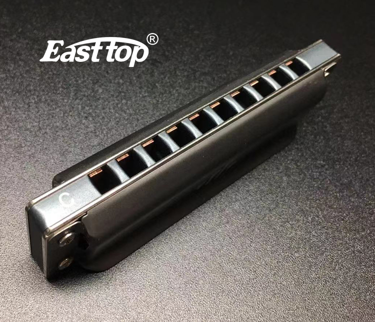 EASTTOP PR020AL Музыкальные инструменты 10 отверстий блюз Арфа алюминиевая расческа Губная гармошка OEM сервис с красным корпусом