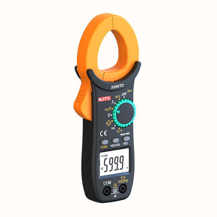 AC Digital Current Clamp Meter Buzzer Data Hold Multimeter Voltmeter Ohmmeter Ammeter Tester With Test Leads