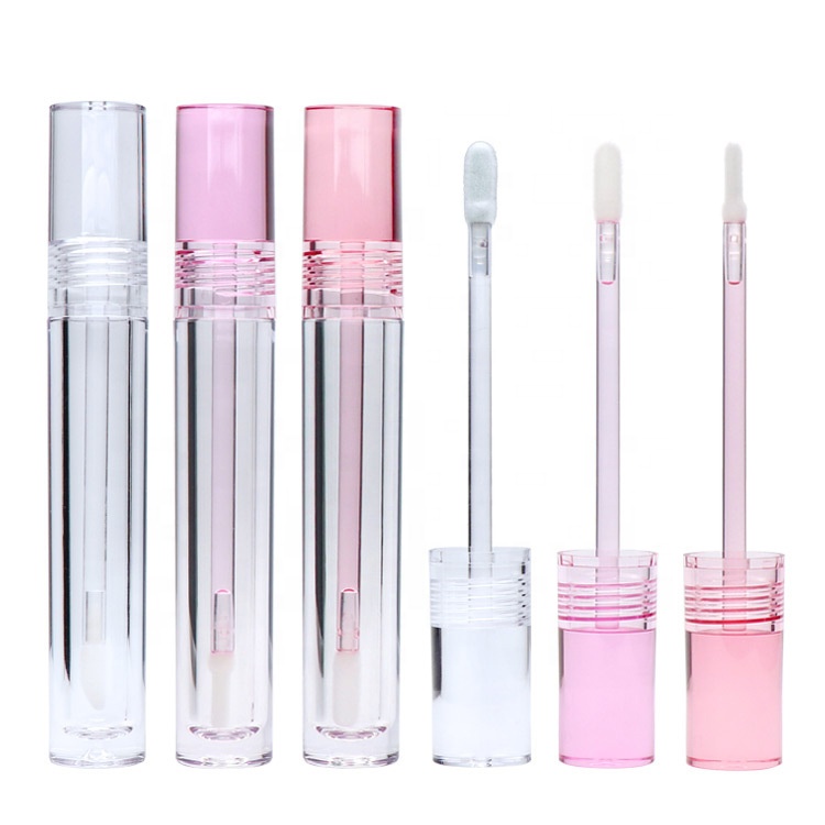 Custom logo wholesale packaging design lip gloss containers pink lipgloss tube with wands