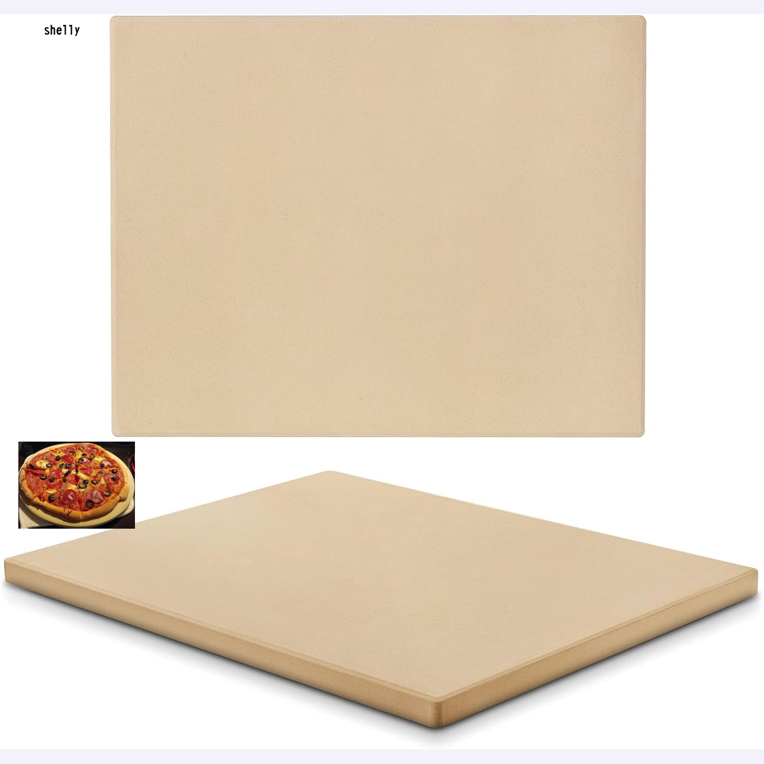 Rectangular & round Pizza Stone For Oven Baking & BBQ Grilling custom Durable Cordierite Cooking Stone.