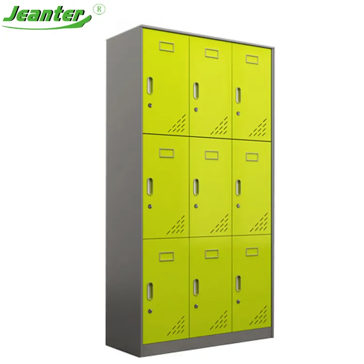 9 Doors Metal wardrobe office Steel Locker with thick powder coating