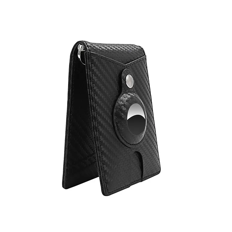 Bagsplaza rfid carbon fiber slim minimalist wallet with holder for airtag tracker