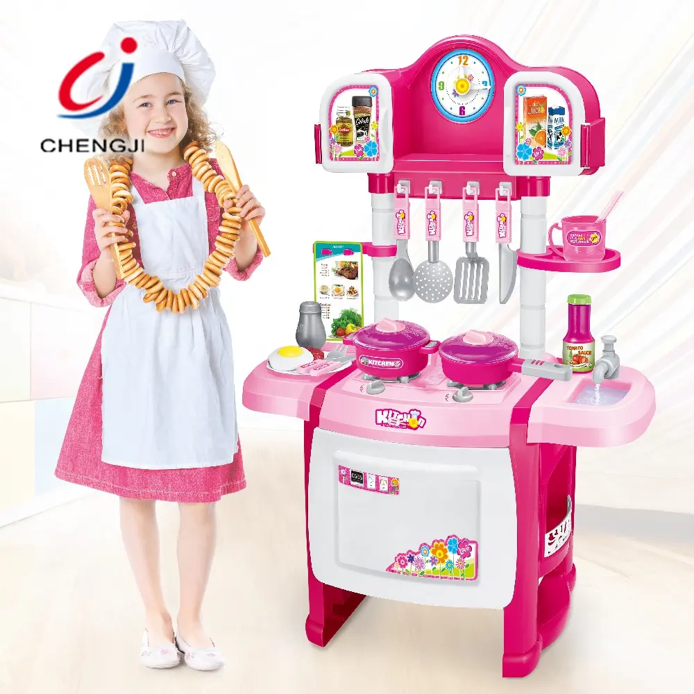 Kids educational toy girls cooking pretend paly kitchen toys sets plastic