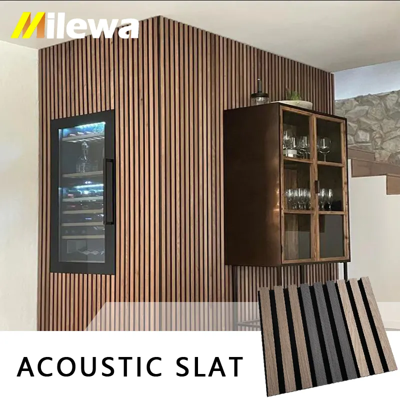Akupanel Wooden Polyester Fiber Slat Acoustic Panel Noise Reduction Panel Sound Proof Wall Panels