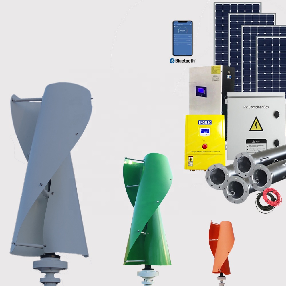 CE RoHS UKCA Certified 1KW 2KW 3KW 5KW 10KW Home Vertical Axis Wind Turbine Generator 24V 48V 96V 220V 380V Options