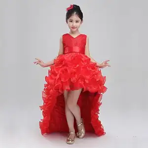 Children's Wedding Chiffon Gown Dress Princess Girls Lace Skirt Kids Fashion