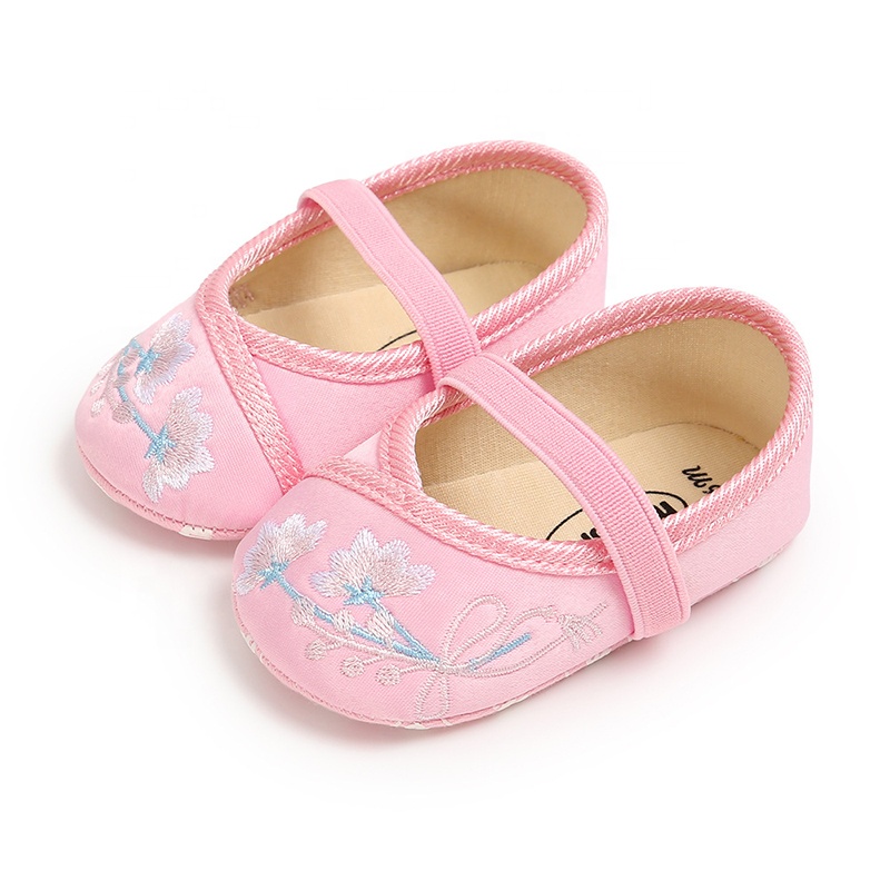 EVERTOP Chinese classical style embroidery flower pretty newborn baby shoes infant moccasins