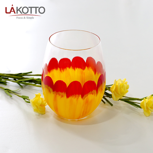 Customized High borosilicate Glass Eco-Friendly 580ml reusable coffee glass tumblers
