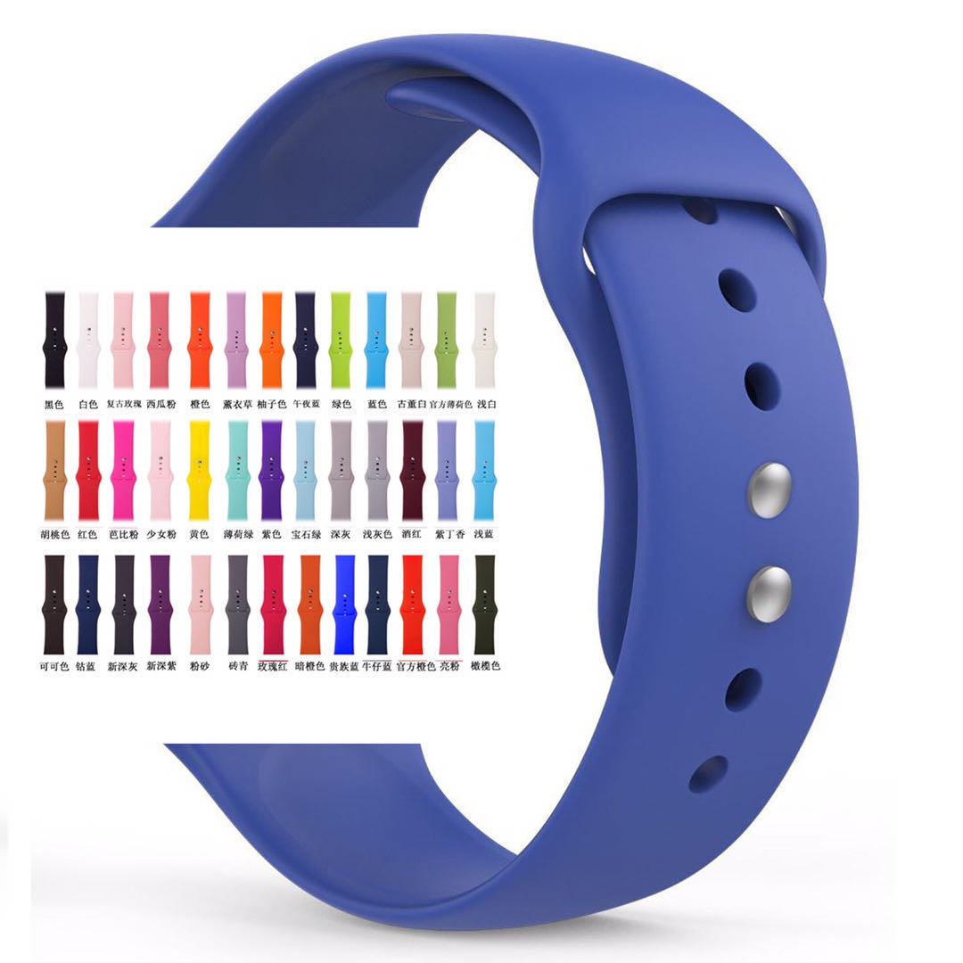 Ремешок сменный силиконовый для Apple Watch band series 6 5 4 3 2 1, классический браслет для iwatch band 38 40 42 44 мм