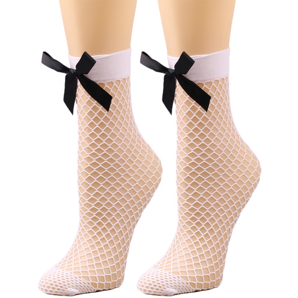 Summer cool and cute bow mesh fishnet socks
