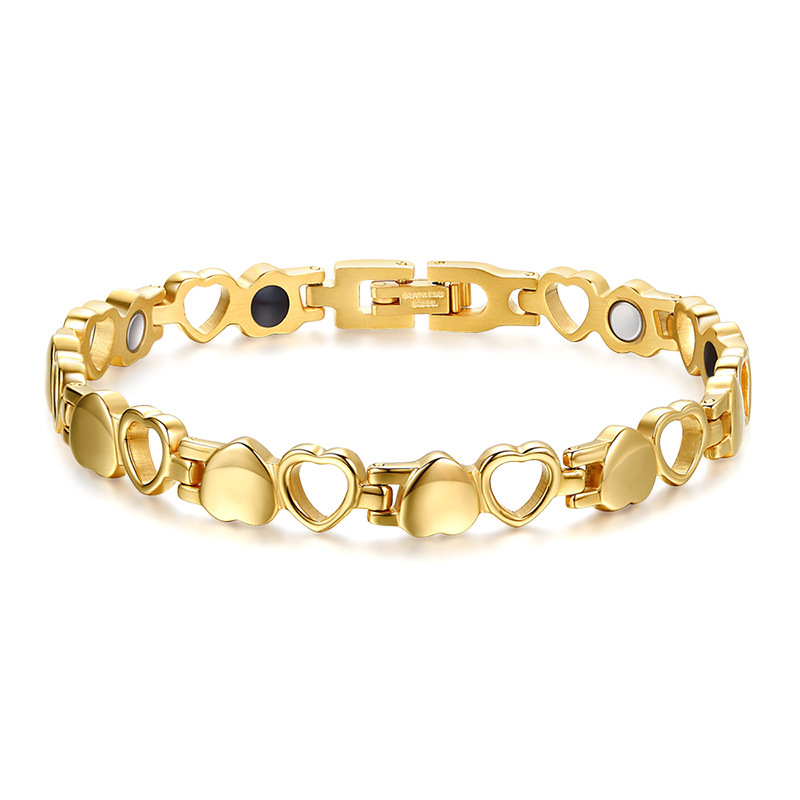 Stainless Steel Jewelry Manufacturer Korean Fashion Titanium Steel Jewelry Magnet Love Lady Titanium Steel Bracelet Wholesale
