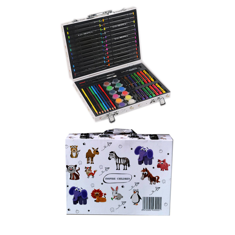 64PCS kids drawing colors paper box case coloring painting kit water color painting suit