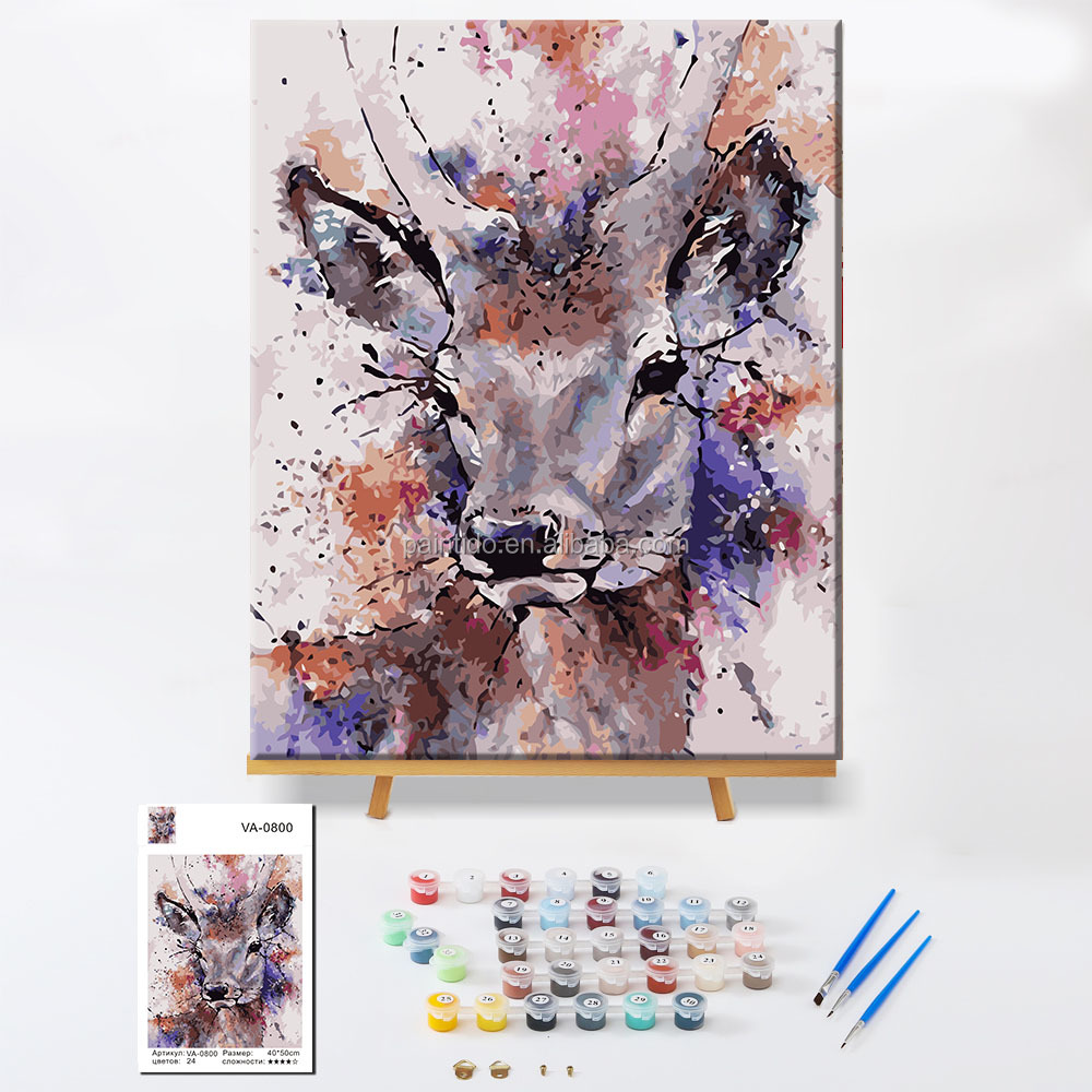 Paintido Новое поступление акриловый Холст Искусство ремесло красочные олень картина маслом по номерам наборы