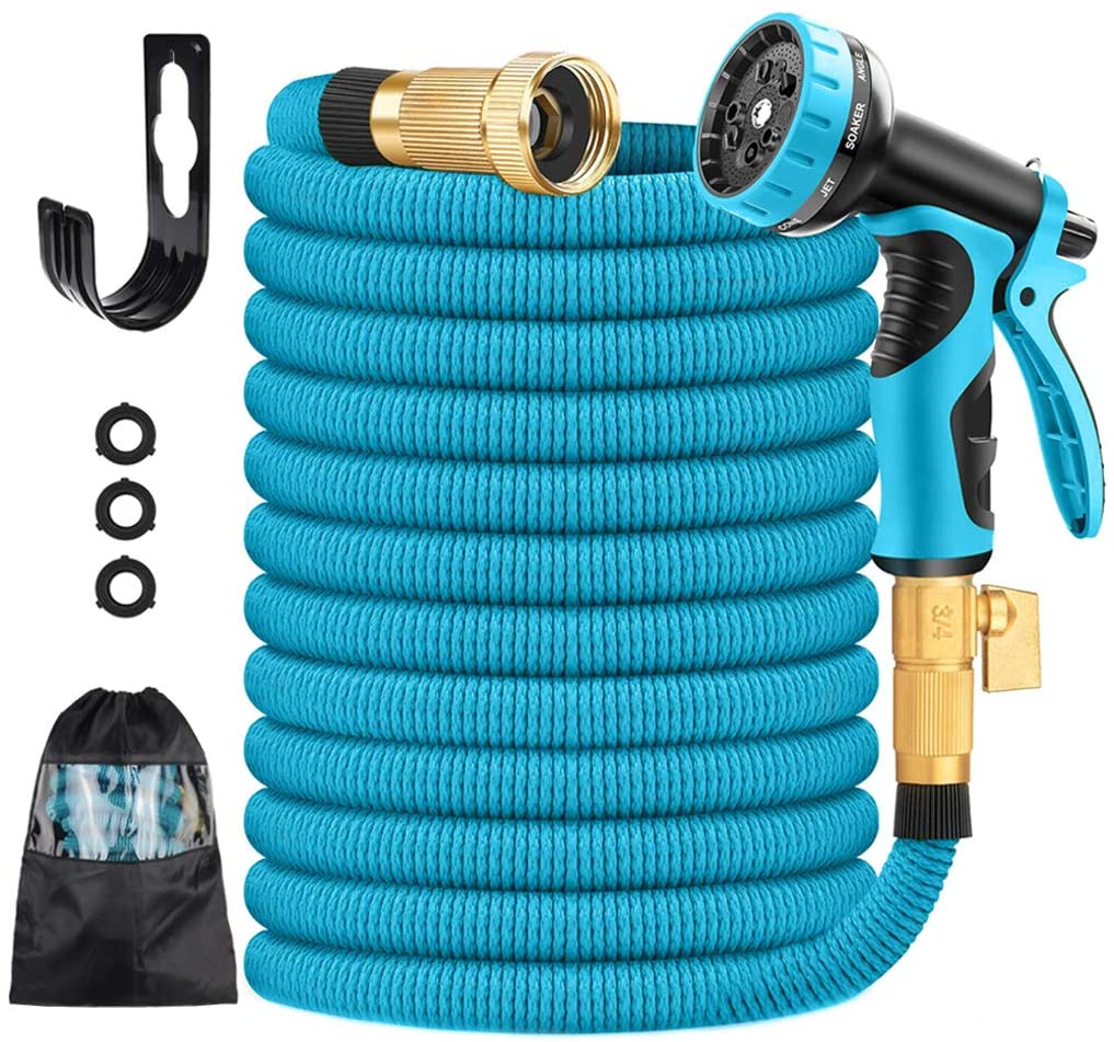All new three times retractable magic garden snake water hose expandable 50ft 100ft 150ft blue