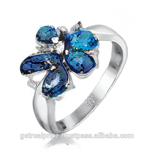 AI generated jewelry blue flower