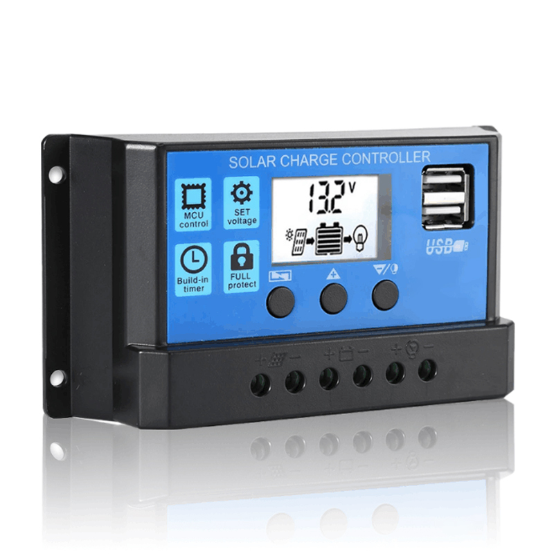 Cheap Smart Solar Panel Controller Regulator 10A 20A 30A 40A 50A 60A 12V 24V Auto PWM Solar Charger Controller