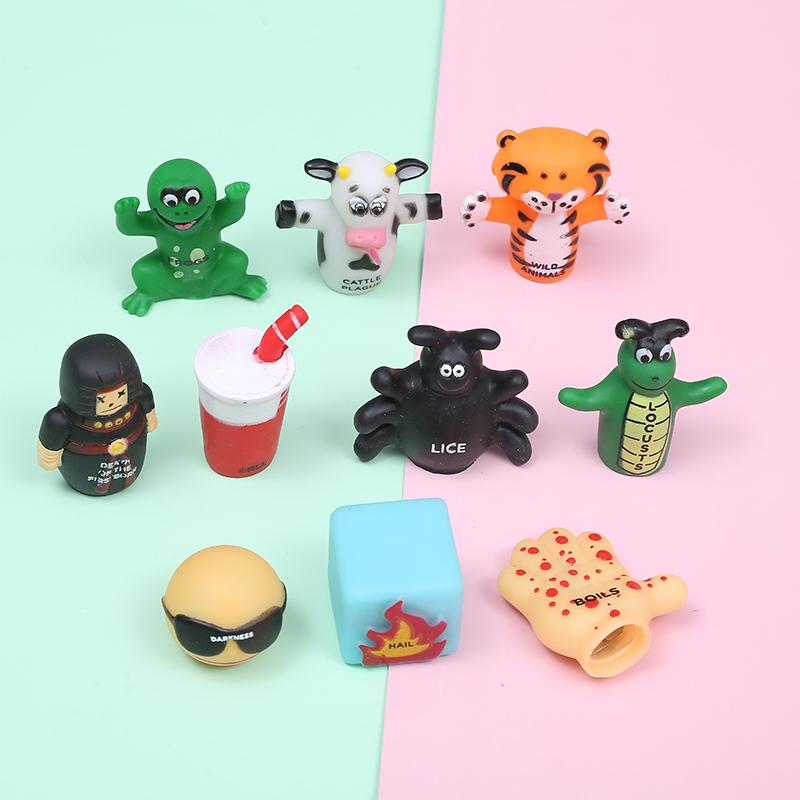 China Manufacturers Rubber Finger Toy Custom Hand Puppets Animals Tiger Frogs Early Education Toys For Toddlers