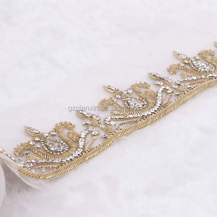Zardosi Embroidery Bridal Gold Bead Metal Lace Trim