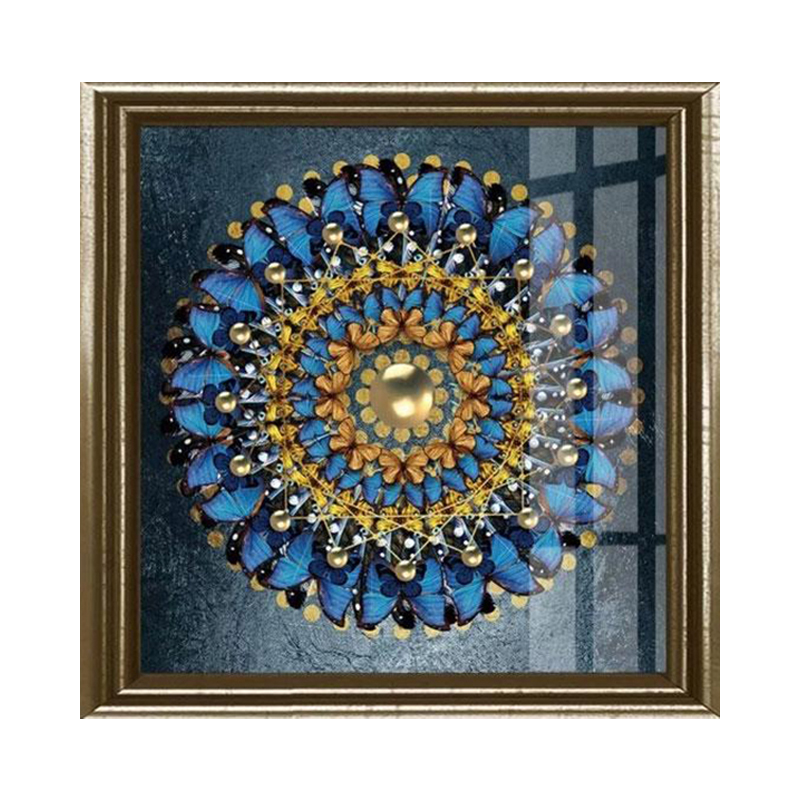 Pop Modern Decor Luxury Aluminium Frame Crystal Porcelain Painting Living Room Interior Accessories Art 3D Decoration Mural