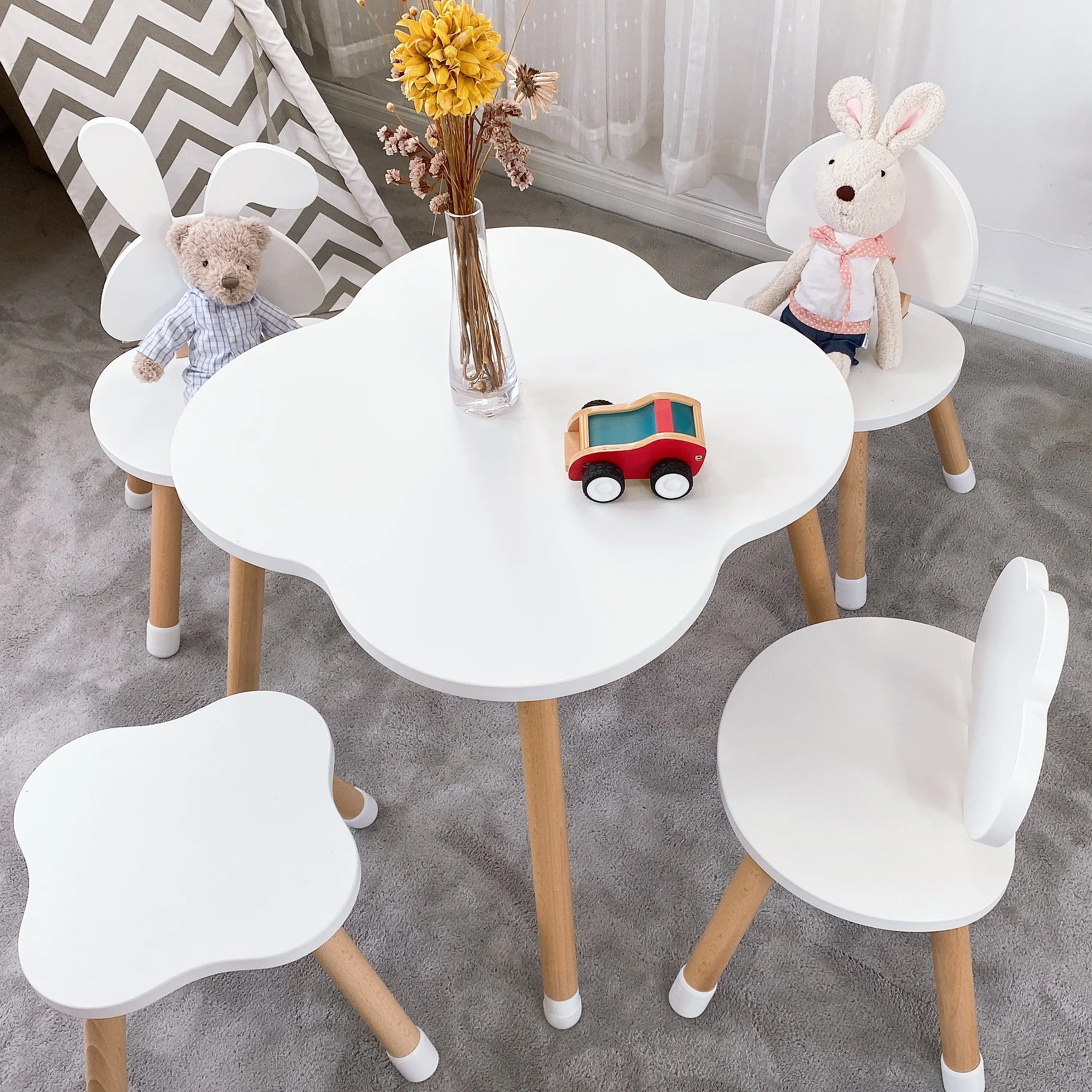 Nordic Kids Furniture Kids Home Room Decor Kids Wooden Cartoon Table Desk Children Study Table