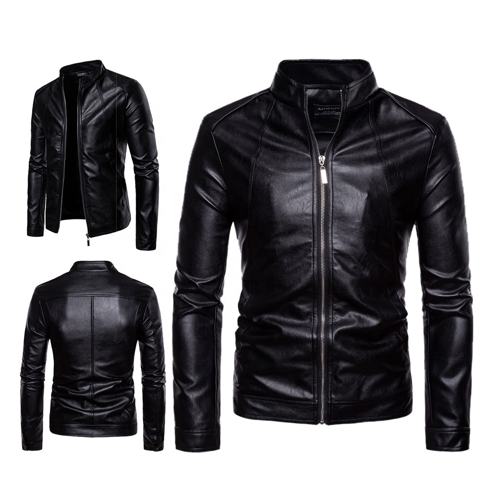 Fashion Designs Boys Classic Biker Jacket Motorcycle Pu Faux Leather Jacket For Mens Blazer Masculino Slim Fit Leather Coat