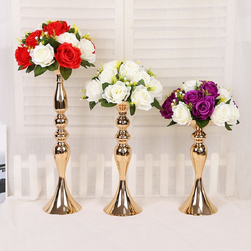 Vase 3 model gold and silver candle holder wedding props The Little Mermaid metal vase wedding road guide center decoration