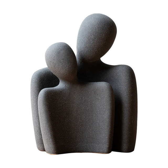 Ceramic lovers ornaments simple living room wedding decoration unglazed crafts