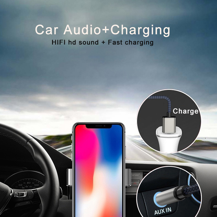 2 в 1 аудиокабель для зарядки, совместимый с iPhone Lightning на 3,5 мм Aux шнур, аудиоразъем, работает с автомобильными стереонаушниками