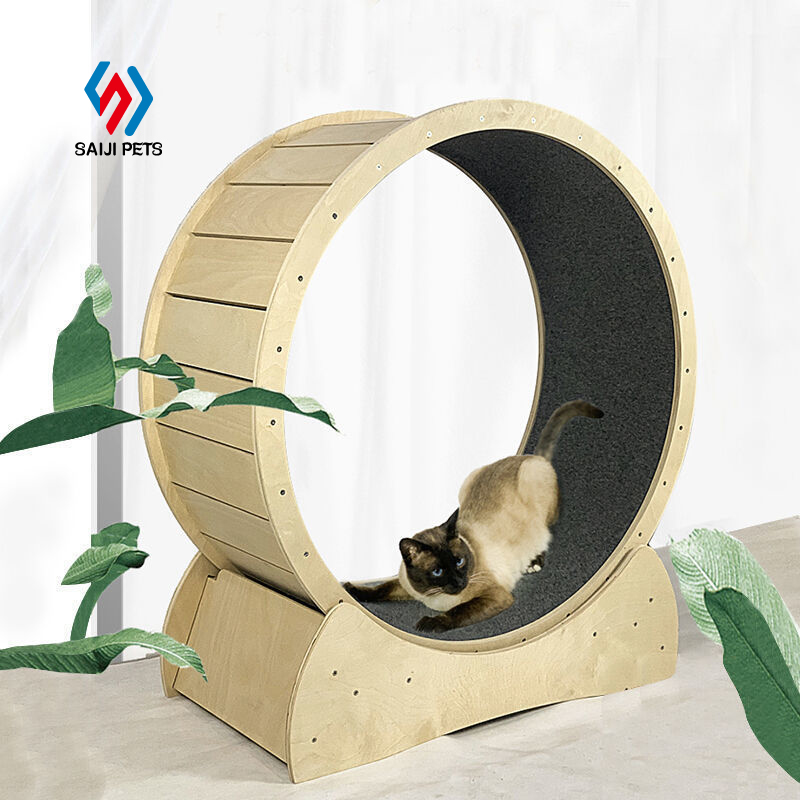 Оптовая продажа от производителя Saiji, Интерактивная антидепрессионная беговая дорожка из чистого дерева для животных
