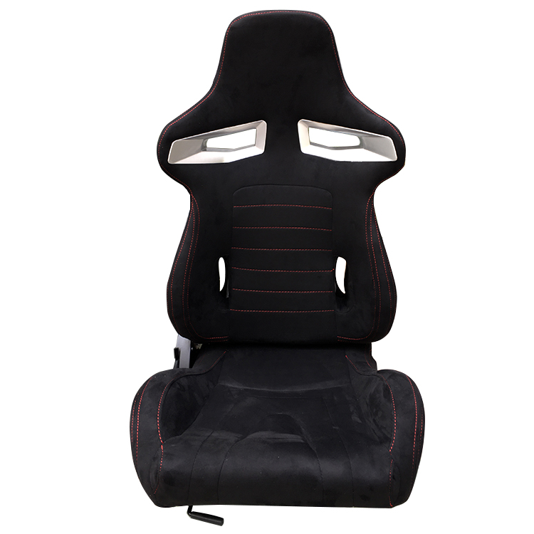 Black velvet fabric sports car seat for universal automobile use bucket racing car seat