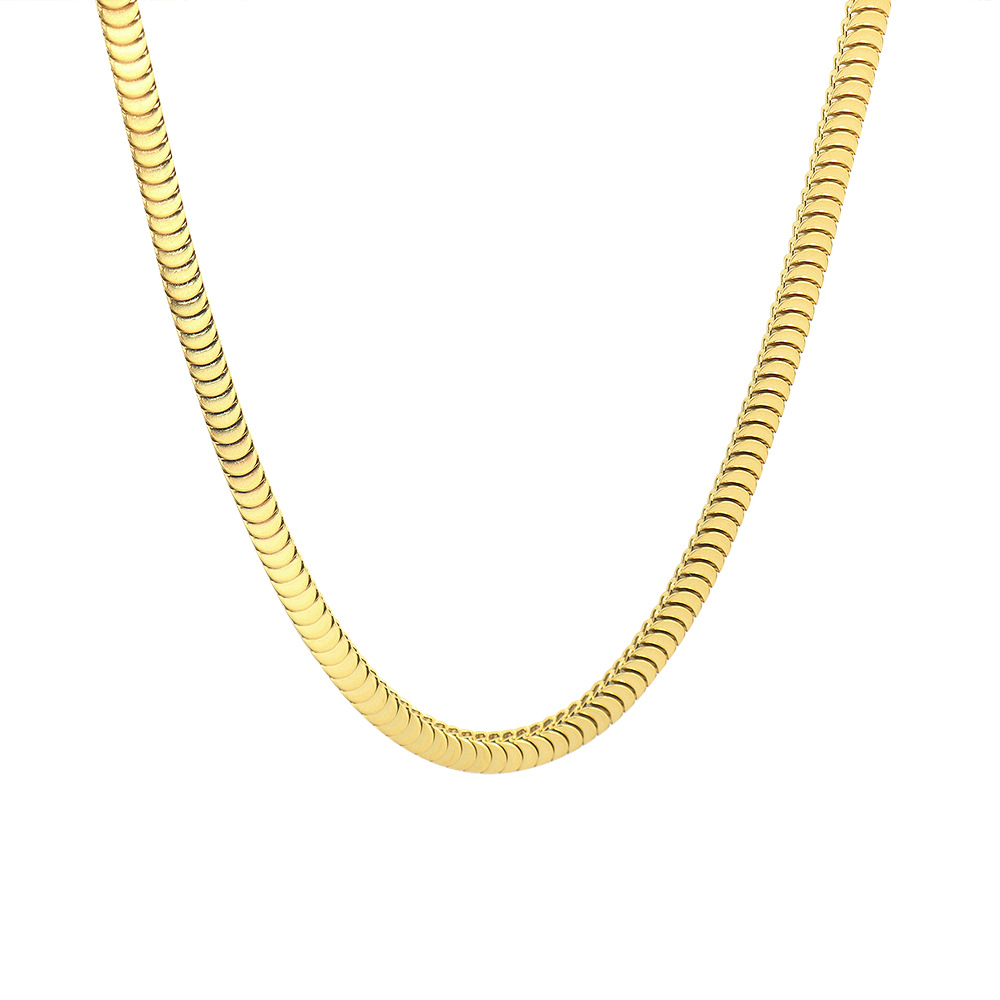 European fashion exaggerated stainless steel 18K gold folded chain necklace bracelet jewelry set female spot wholesale