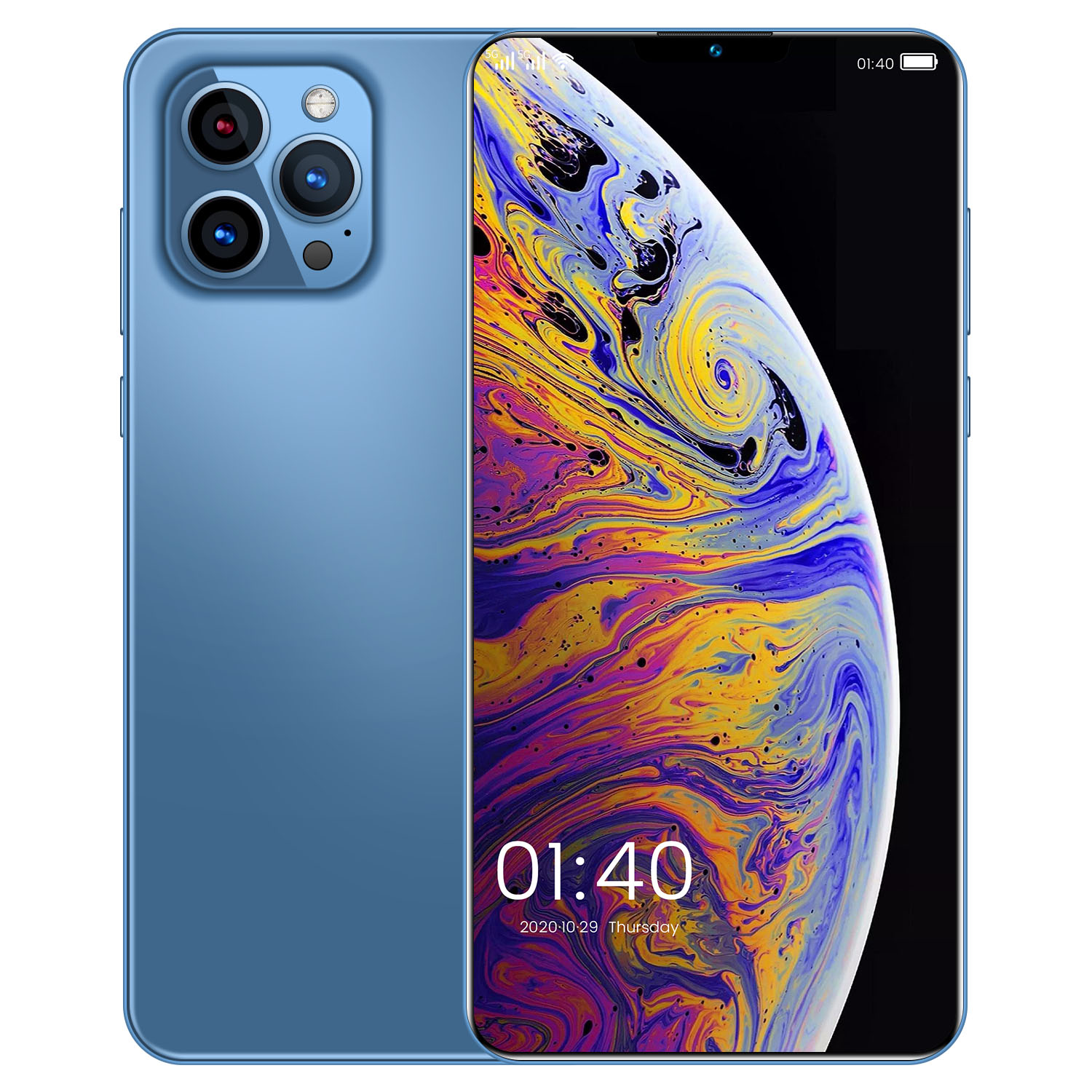 Мобильный телефон Phone12 Pro Max, 512 ГБ, распознавание лица, разблокировка по отпечатку пальца, сотовый телефон с поддержкой двух карт, смартфон с двойным режимом ожидания