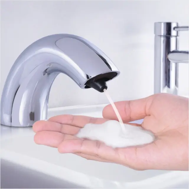 Automatic Soap Dispenser Faucet 1L-5L Polished Brass Kitchen Foaming Electric Touchless Automatic Sensor Faucet With Soap Dispenser