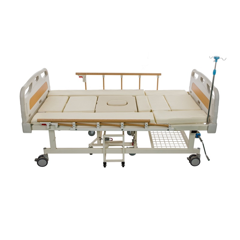 manual cranks ABS headboard nursing home hospital bed with wheelchair