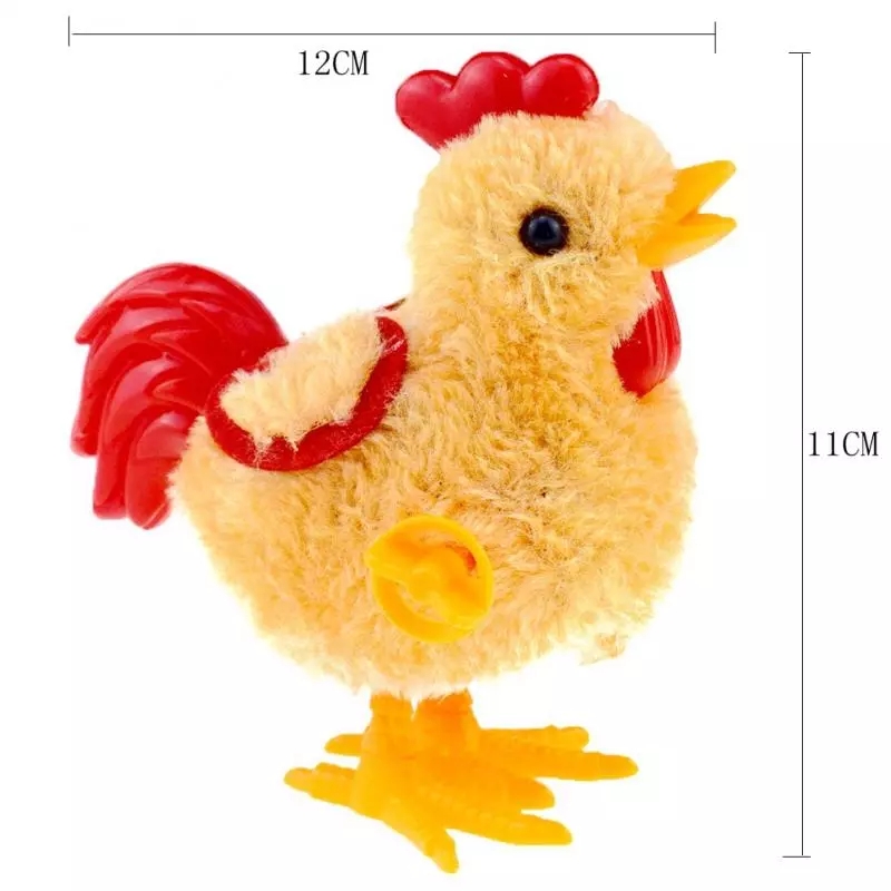 Clockwork Plush Chicken Cock Jump Wind Up Funny Small Bird Plush Toy Clockwork Chick Funny Bird 8x7cm Kid Christmas Gift Toy 1pc