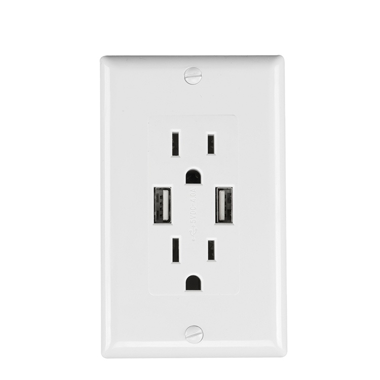 USB настенная розетка с защитой штекеров крышка розетка электрическая Сетевая розетка с 2 usb-портами нам Розетка с USB