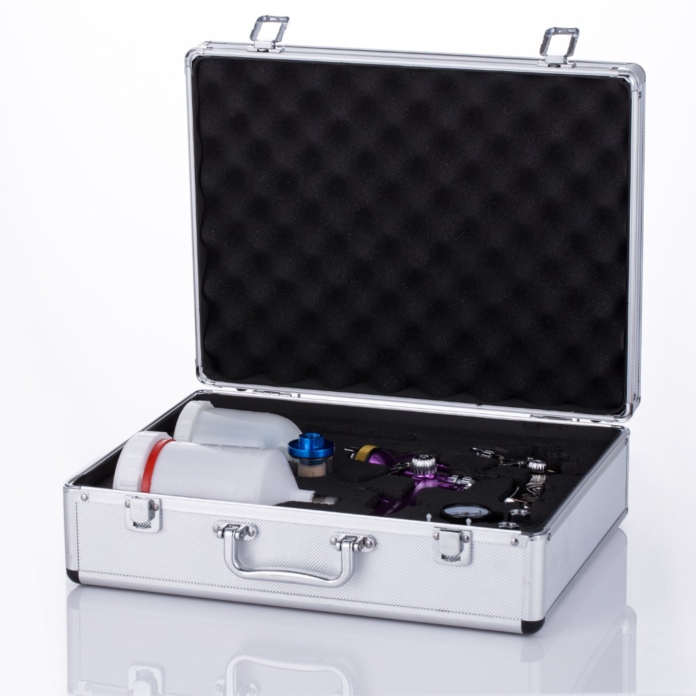 Two Spray Paint Guns Box Airless Alloy Painting Car Pneumatic Tool Exquisite Suitcase For Gift