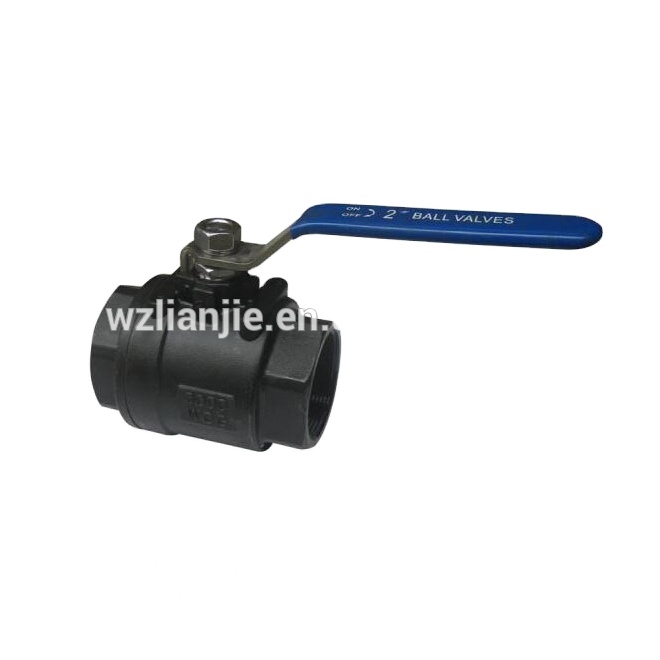 2PC Carbon Steel Ball Valves Screwed Ends 1000PSI A216 WCB Ball Valves