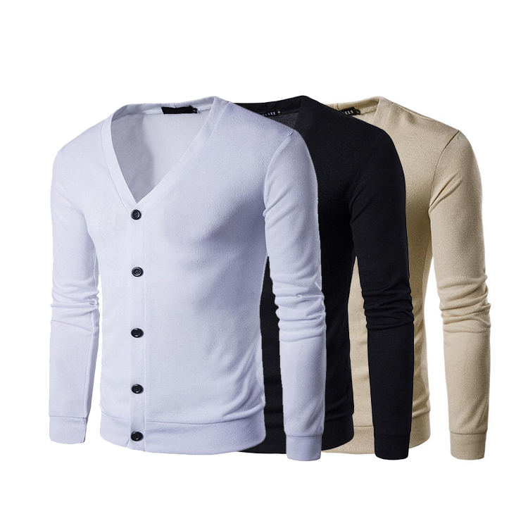 1 Piece Dropshipping Slim Fit Solid Color 5XL Plus Size V Neck Cardigan Sweaters Coats Men Winter