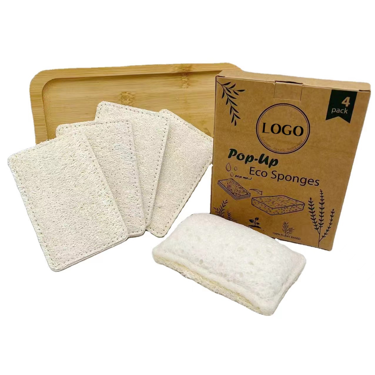 Egyptian Natural Loofah Pad Exfoliating Kitchen Scrubber Vegan Double Sided Luffa Sponges Deep Cleaning Cloth