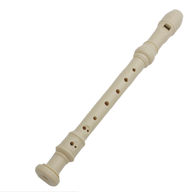 8 hole white ABS plastic musical instrument student flute recorder
